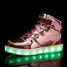 sneakers alte da uomo dorate con led: scarpe luminose e luminose con suole luminose ricaricabili per feste e abbigliamento casual