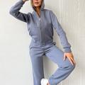 Per donna Tuta da Ginnastica Tuta da Allenamento Autunno Tasca 2 Pezzi Tinta unita Felpa con cappuccio e pantaloni Set di Abbigliamento Completo Abbigliamento Nero Bianco Jogging Allenamento Esercizio