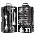 Pacchetto di cacciaviti di precisione 115 in 1, kit di attrezzi fai da te, kit di attrezzi per la riparazione di occhiali da orologio per laptop per telefoni cellulari, piccolo kit di cacciaviti per il trasporto di valigetta per attrezzi