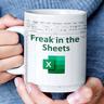 Freak in the Sheets tazza da caffè Excel, divertente tazza Excel con foglio di calcolo, ottimi regali per colleghi, amici contabili e altro ancora, regali di Natale