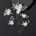3/5pcs pettine per capelli da sposa forcine per capelli da sposa set pettine laterale per capelli in cristallo d'argento pettine a forma di u fiore strass accessori per capelli da sposa per la sposa