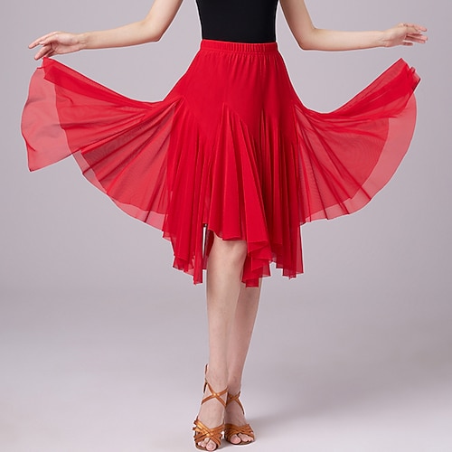 Balli latino-americani Ballo latino di salsa Gonne Colore Puro Per donna Prestazioni Da tutti i giorni Naturale Tulle