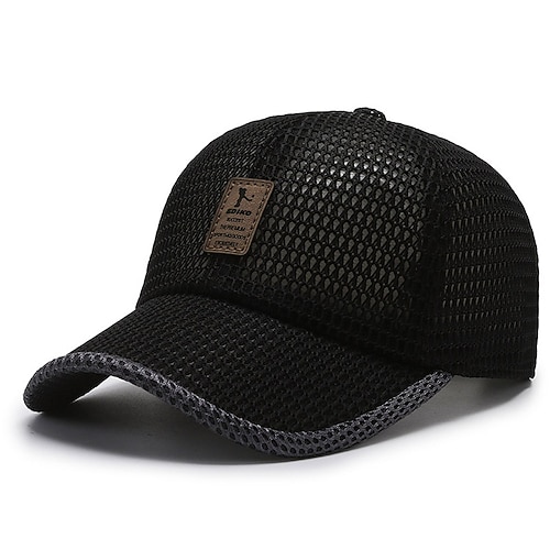 berretto da baseball da uomo cappello da camionista unisex cappello estivo traspirante a maglia intera nero blu navy fitness lettera sport all'aria aperta resistente ai raggi ultravioletti