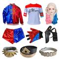 Harley Quinn Burlone Suicide Squad Costume cosplay Completi Per donna Da ragazza Cosplay di film Costume cosplay Rosso Rosso (con accessori) Halloween Giornata universale dell'infanzia Cappotto