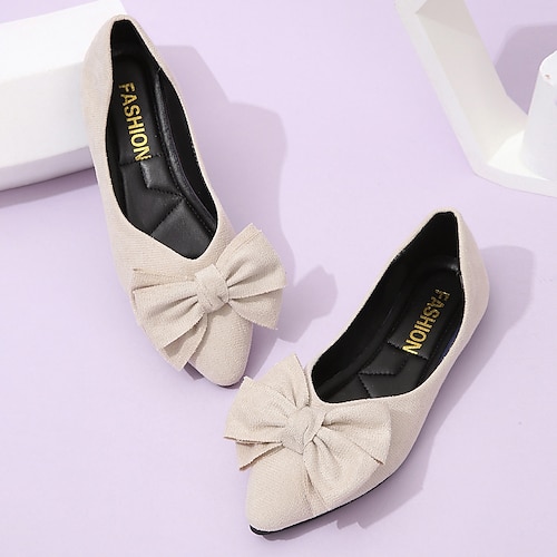 mocassini da donna neri con punta affilata e fiocco – eleganti mocassini slip-on per donna, comode scarpe casual per lavoro, ufficio e uso quotidiano