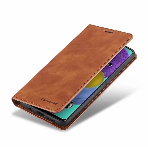telefono Custodia Per Samsung Galaxy S25 S24 S23 S22 S21 FE S21 Ultra Plus S20 Custodia Integrale Custodia in pelle Custodia Portafoglio con Supporto Flip Portafoglio Tinta unita vera pelle TPU