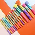 15 pezzi nuovo stile set di pennelli per trucco di alta qualità colori dell'arcobaleno fondotinta in polvere per ombretti pennelli per trucco strumenti cosmetici