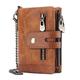 portafoglio vintage in pelle da uomo – portafoglio bifold con cerniera, catena, scomparti multi-carta e chiusura a scatto per uso casual e aziendale