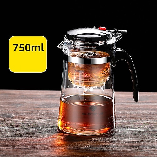 teiera di vetro resistente al calore con filtro da tè in acciaio inox infusore bollitore per fiori set di abbigliamento da tè kung fu puer oolong pot