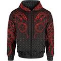 Per uomo Unisex Felpa con cappuccio a zip intera Giacca di pelle Rosso bordeaux Rosso grigio Bianco grigio scuro Grigio scuro rosso Nero Con cappuccio Drago Stampe astratte Cerniera Stampa