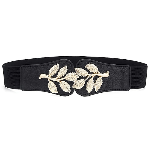 Per donna Cintura larga Cintura corsetto Tela Fibbia in metallo Geometrica Cord Wowen Formale Lavoro Quotidiano Nero Bianco Rosso Blu marino
