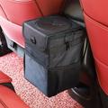 pattumiera per auto con coperchio - sacchetto della spazzatura per auto appeso con tasche portaoggetti pieghevole e bidone della spazzatura per auto portatile