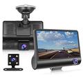 H35 1080p Nuovo design / con fotocamera posteriore / Avvia la registrazione automatica Automobile DVR 170 Gradi Angolo ampio 4 pollice IPS Dash Cam con Visione notturna / Rilevatore di movimento