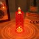 Lampada a led elettronica a lume di candela con motivo a rosa incandescente rifrazione alone proiezione lampada a led senza fiamma alimentata a batteria per decorazioni per feste di compleanno matrimonio