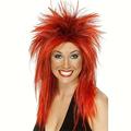 parrucca da diva rock parrucca sintetica parrucca diritta asimmetrica lunga a1 capelli sintetici cosplay da donna soft party rosso