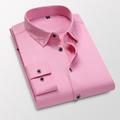 Per uomo Camicia elegante Camicia non stiro Camicia con Colletto Camicia con Bottoni Semplice Matrimonio Lavoro Rosa chiaro Nero Bianco Rosso Manica Lunga Colletto Mao Primavera Autunno