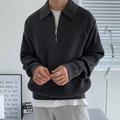 Per uomo Felpa Maglione con zip Maglione polo pullover Maglione A coste Maglia Tunica Mezza Zip Lavorato a maglia Liscio Collo ripiegabile Tenere al caldo Contemporaneo moderno Ufficio Da tutti i