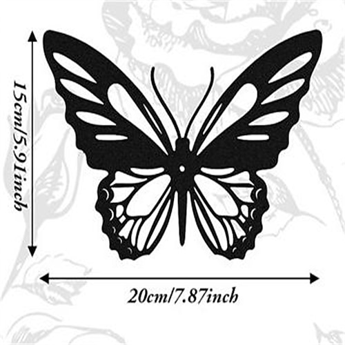 1 decorazione da parete in metallo farfalla, libellula nera colibrì farfalla arte da parete in metallo decorazione da parete appesa, adatta per casa colonica moderna casa rustica soggiorno bagno arredamento per interni ed esterni, decorazioni per la...