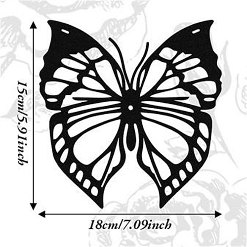 1 decorazione da parete in metallo farfalla, libellula nera colibrì farfalla arte da parete in metallo decorazione da parete appesa, adatta per casa colonica moderna casa rustica soggiorno bagno arredamento per interni ed esterni, decorazioni per la...
