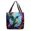 Per donna Sacca Borsa a tracolla Borsa in tela Poliestere Shopping Giornaliero Per eventi Stampa Massima capacità Ripiegabile Leggero Uccello Blu Viola Verde