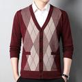 Per uomo Felpa Maglione di lana Cachemire Cardigan Maglione A coste Maglia Standard Tasche Lavorato a maglia Rombo A V Top caldi Contemporaneo moderno Da tutti i giorni Per uscire Abbigliamento