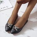 Per donna Ballerine Scarpe da sera Ballerine Scarpe comfort Esterno Giornaliero Tinta unica Estate Fiocco Piatto Punta tonda Elegante Vintage Informale PU Mocassino Nero Bianco Beige