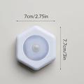 1 luce notturna bianca con sensore di movimento esagonale, piccola luce notturna per camera da letto, luce notturna, luce ambientale, luce bianca, luce bianca calda (senza batteria)
