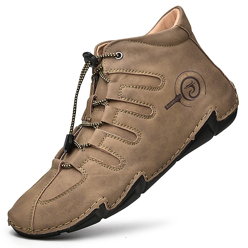 Per uomo Stivaletti Scarpe casual da uomo Taglie forti Scarpe fatte a mano Scarpe comfort Lavoro Classico Informale Esterno Giornaliero Di pelle Pelle di maiale Tenere al caldo Antiscivolo Altezza