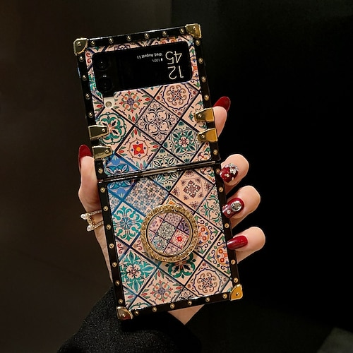 telefono Custodia Per Samsung Galaxy Z Flip 5 Z Flip 4 Z Flip 3 Borsa a Mano Custodia a Flip Flip con tracolla regolabile Cavalletto Farfalla PC