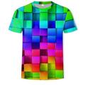 Per uomo Grafico Geometrico 3D Maglietta Manica Corta maglietta Girocollo Camicia Casuale Quotidiano Viola Verde Arcobaleno Estate Abbigliamento Taglia standard asiatici S M L XL XXL 3XL