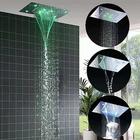 500 360 cromato / 3 colori led rubinetti bagno miscelatore pioggia completo di soffione doccia a pioggia in acciaio inox cambio colore montato a soffitto in base alla temperatura dell'acqua,