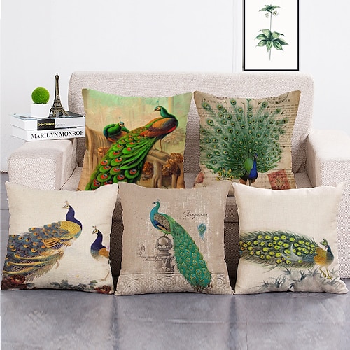 1 set di 5 pezzi fodere per cuscino moderno stile paitng foglie cuscino decorativo cuscino per la decorazione della stanza cuscino esterno/interno per divano divano letto poltrona