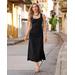 Boston Proper - Black - Scoop Neck Ruched Rib Knit Midi Dress - XL