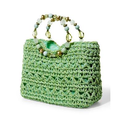 Boston Proper - Green - Gem Top Handle Woven Bag