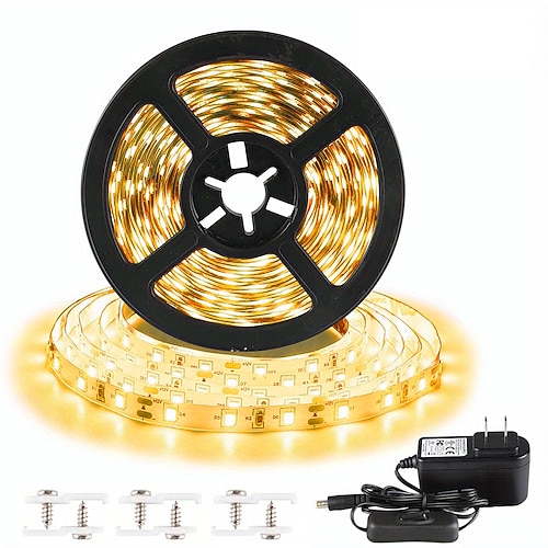 5m 2x5m Strisce luminose LED flessibili Set luci 300-600 LED 2835 SMD 8mm 1Impostare la staffa di montaggio 1 set Bianco caldo Viola Strisce LED Halloween Auto-adesivo 12 V