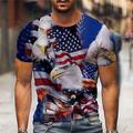 sulla maglietta 3D da uomo patriottica con bandiera americana per il 4 luglio cotone estivo blu magliette da uomo stampe grafiche festa dell'indipendenza nazionale girocollo 3d taglie forti
