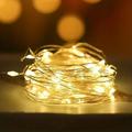 1m-10led/2m-20led/3m-30led/5m-50led/10m-100leds Stringa luminosa in filo di rame con vano batteria impermeabile e non conduttiva Natale Halloween Matrimonio Festival Luce decorativa per interni ed
