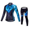 Malciklo Per donna Maglia da ciclismo con pantaloni Manica Lunga Mountain Bike MTB Ciclismo su strada Autunno Inverno Giallo Rosso Blu Formale Taglie Forti Bicicletta Fodera in Pile Pile Velluto Lycra