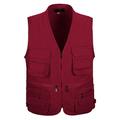 gilet da trekking da uomo / gilet gilet da pesca outdoor leggero traspirante resistenza all'usura multi tasca da viaggio cargo gilet safari giacca top singolo cursore caccia da campeggio pesca nero rosso verde militare kaki