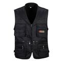 gilet da trekking da uomo / gilet gilet da pesca outdoor leggero traspirante resistenza all'usura multi tasca da viaggio cargo gilet safari giacca top singolo cursore caccia da campeggio pesca nero rosso verde militare kaki