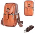 Borsa a tracolla multifunzionale in vera pelle da uomo, porta cellulare, borsa a tracolla, custodia per telefono, cintura in pelle, marsupio, piccola borsa a tracolla