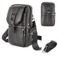 Borsa a tracolla multifunzionale in vera pelle da uomo, porta cellulare, borsa a tracolla, custodia per telefono, cintura in pelle, marsupio, piccola borsa a tracolla