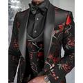 Tuxedo da matrimonio da uomo festa nerobeige navy blu jacquard slim fit 3 pezzi a un bottone