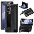 telefono Custodia Per Samsung Galaxy Piegatura a Z 7 Z Fold 6 Z Fold 5 Z Fold 4 Copertura Posteriore con Proteggi Schermo Protezione Completa Protezione Lente Fotocamera Retrò Armatura PC Pelle PU