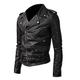 giacca in pelle da uomo giacca in ecopelle moto biker con cintura motociclista stile moda inverno casual quotidiano lavoro all'aperto nero caldo outwear top tasca con zip