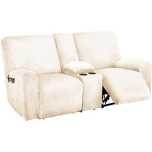 copridivano reclinabile per divano a due posti con copriconsolle centrale, copridivano reclinabile per divano a due posti in velluto bordeaux elasticizzato, copridivano reclinabile per divano a due