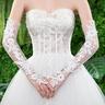 pizzo / guanto a rete lungo fino al gomito carino con fiori / applicazioni abito da sposa / festa guanto per stupire 2025