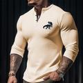 Per uomo Pop art Pelle di coccodrillo Camicia Henley Maglietta Waffle Manica lunga Stampa 3D Di tendenza Originale Informale Sportivo Informale Per eventi Primavera Autunno Bianco Rosa Blu Beige