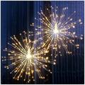 luci fuochi d'artificio 150 luci led starburst luci filo di rame 8 modalità luci fata a batteria con telecomando bianco caldo appeso luci natalizie per feste patio decorazione camera da letto
