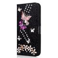telefono Custodia Per Samsung Galaxy S24 S23 S22 S21 S20 Ultra Plus FE A72 A32 A52 S10 S9 S8 S7 Plus Edge Custodia Portafoglio con Supporto Flip Strass Cuore Glitterato Resistente Pelle PU